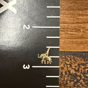 Solid 14k mini elephant charm pendant